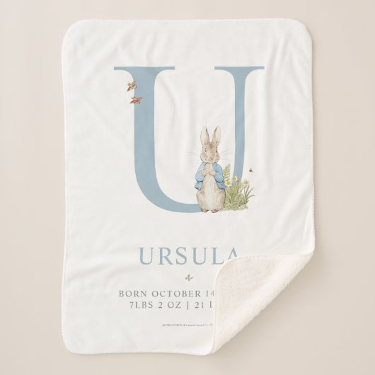 ピーターのウサギ|のパーソナライズな手紙U シェルパブランケット (正面)