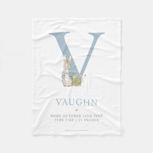 ピーターのウサギ|のパーソナライズな手紙V フリースブランケット (正面)