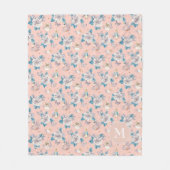 ピーターのウサギ|のピンクの花の庭パターン フリースブランケット (正面)