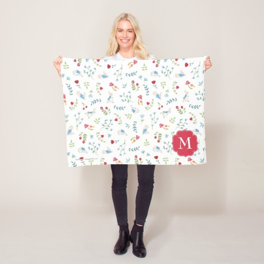 ピーターのウサギ|の水彩画の森林パターン フリースブランケット (インサイチュ)