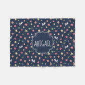 ピーターのウサギ|花海軍パターン フリースブランケット (正面(横))