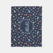 ピーターのウサギ|花海軍パターン フリースブランケット (正面)