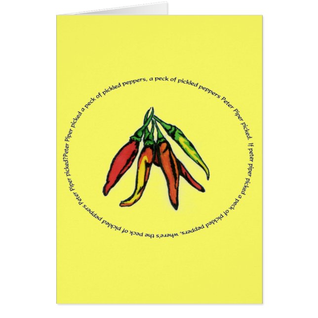 ピーターのパイパーは漬物のコショウのコツコツつつく音を…選びました (正面)