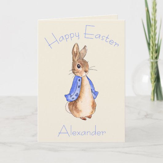 ピーターのパーソナライズうさぎハッピーイースター カード (正面)