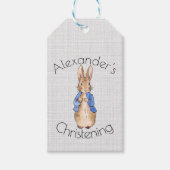 ピーターのパーソナライズうさぎ《キリスト教》洗礼式や命名式 ギフトタグ (正面)