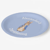 ピーターのパーソナライズうさぎ《キリスト教》洗礼式や命名式 ペーパープレート (アングル)