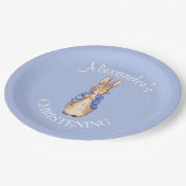 ピーターのパーソナライズうさぎ《キリスト教》洗礼式や命名式 ペーパープレート (アングル)