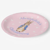 ピーターのパーソナライズうさぎ《キリスト教》洗礼式や命名式 ペーパープレート (アングル)