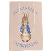 ピーターのパーソナライズうさぎ《キリスト教》洗礼式や命名式 ミディアムペーパーバッグ (裏面)
