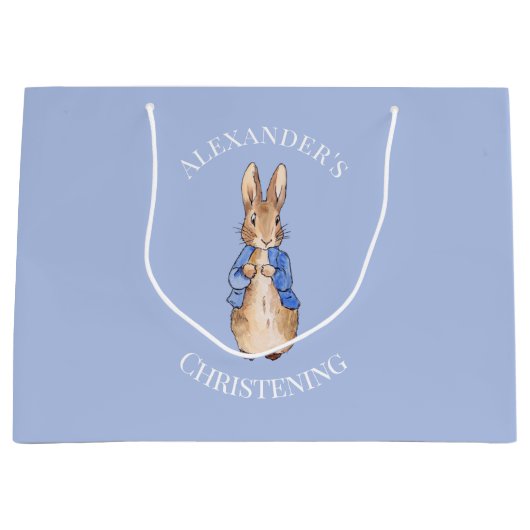 ピーターのパーソナライズうさぎ《キリスト教》洗礼式や命名式 ラージペーパーバッグ (正面)
