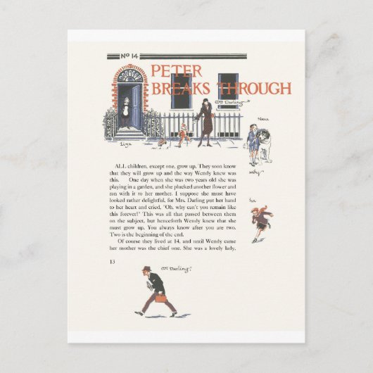 ピーターの壊れ目、ピーターパンのヴィンテージのイメージ ポストカード (正面)