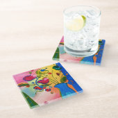 ピーターの最高の刺激を受けたな花ガラスのコースター ガラスコースター (アングル)