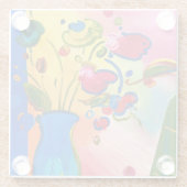 ピーターの最高の刺激を受けたな花ガラスのコースター ガラスコースター (裏面)