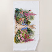 ピーターの花壇のウサギ ビーチタオル (正面)