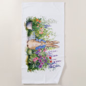 ピーターの花壇のウサギ ビーチタオル (正面)