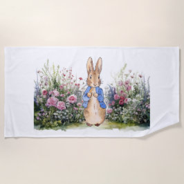 ピーターの花壇のウサギ ビーチタオル