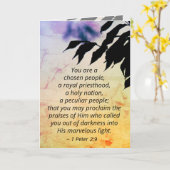 ピーターの1 2:9選ばれた人々、聖書です カード (黄色い花)