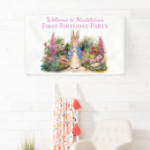 ピーターをパーソナライズウサギの最初の誕生日パーティー 横断幕 (インサイチュ)