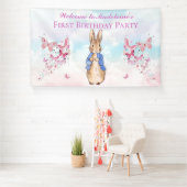 ピーターをパーソナライズウサギの最初の誕生日パーティー 横断幕 (インサイチュ)