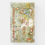 ピーターをパーソナライズウサギの最初の誕生日パーティー 横断幕 (縦)