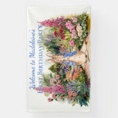 ピーターをパーソナライズウサギの最初の誕生日パーティー 横断幕 (縦)