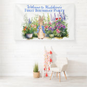 ピーターをパーソナライズウサギの最初の誕生日パーティー 横断幕 (インサイチュ)