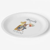 ピーターをパーソナライズウサギの最初の誕生日 ペーパープレート (アングル)