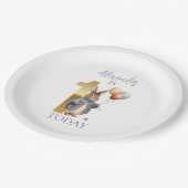 ピーターをパーソナライズウサギの最初の誕生日 ペーパープレート (アングル)