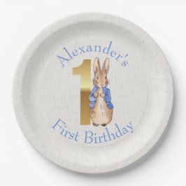 ピーターをパーソナライズウサギの最初の誕生日 ペーパープレート