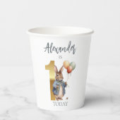 ピーターをパーソナライズウサギの最初の誕生日 紙コップ (裏面)