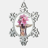 ピータークリスマスオーナメントリリー山羊 スノーフレークピューターオーナメント (右)