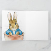 ピーターザウサギが植物に座るポット カード (内部)