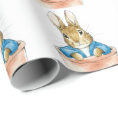 ピーターザウサギが植物に座るポット ラッピングペーパー (ロールコーナー)