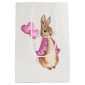 ピーターザラビットとピンクのハートバルーン ミディアムペーパーバッグ (裏面)