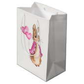 ピーターザラビットとピンクのハートバルーン ミディアムペーパーバッグ (裏面アングル)