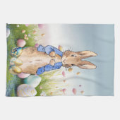 ピーターザラビットイースターエッグとワイルドフラワー キッチンタオル (横)