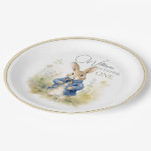 ピーターザラビットウォーターカラー誕生日 ペーパープレート (アングル)