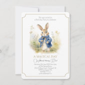 ピーターザラビットウォーターカラー誕生日 招待状 (正面)