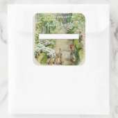 ピーターザラビットガーデンベビーシャワー蔵書票 スクエアシール (バッグ)