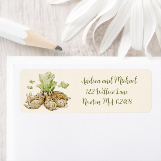 ピーターザラビットガーデン赤ちゃんシャワー住所 ラベル (インサイチュ)