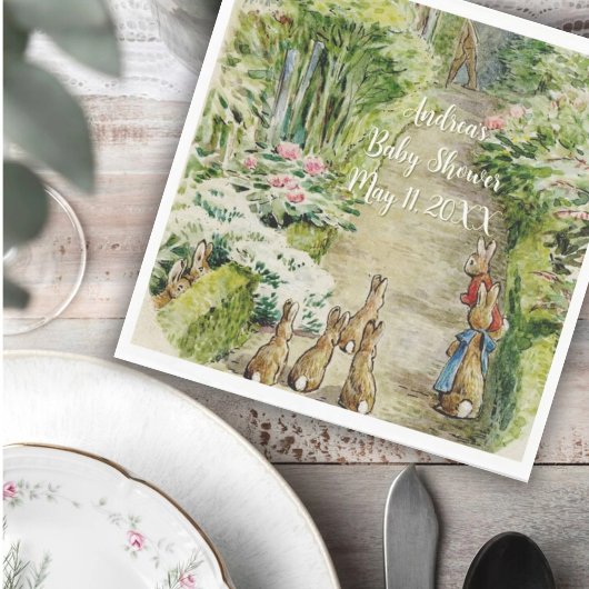 ピーターザラビットガーデン赤ちゃんシャワー スタンダードランチョンナプキン