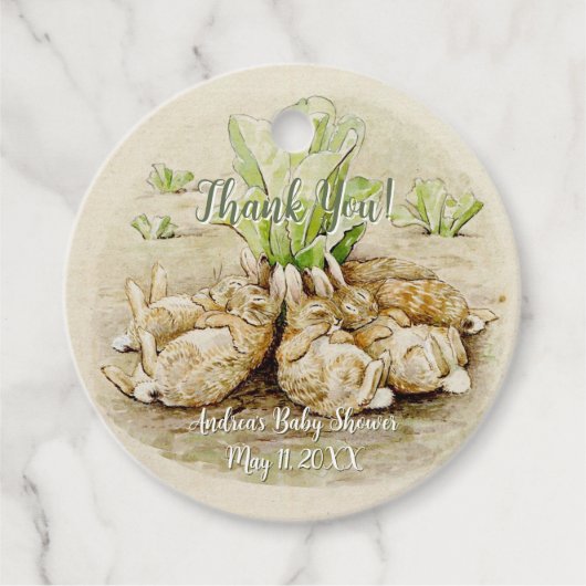 ピーターザラビットガーデン赤ちゃんシャワー フェイバータグ (正面)