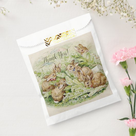 ピーターザラビットガーデン赤ちゃんシャワー フェイバーバッグ (封をした状態)