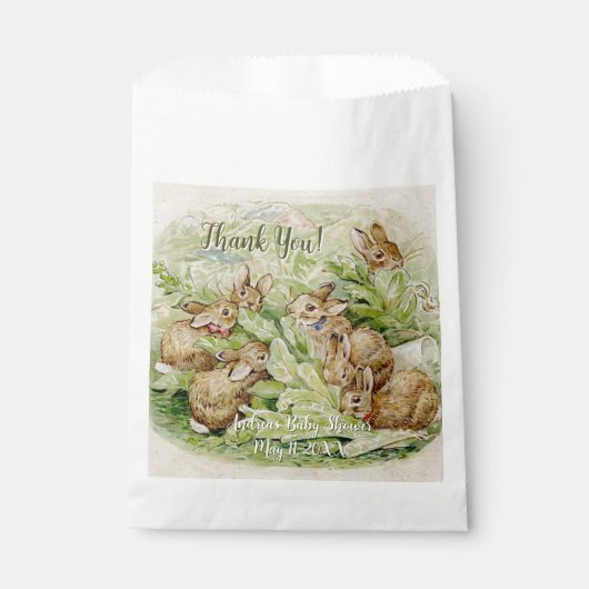 ピーターザラビットガーデン赤ちゃんシャワー フェイバーバッグ (正面)