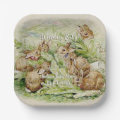 ピーターザラビットガーデン赤ちゃんシャワー ペーパープレート (正面)