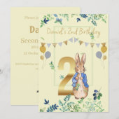 ピーターザラビットセカンド誕生日招待状 招待状 (正面/裏面)