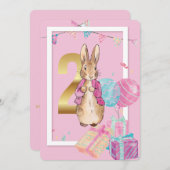 ピーターザラビットセカンド誕生日招待状 招待状 (正面/裏面)