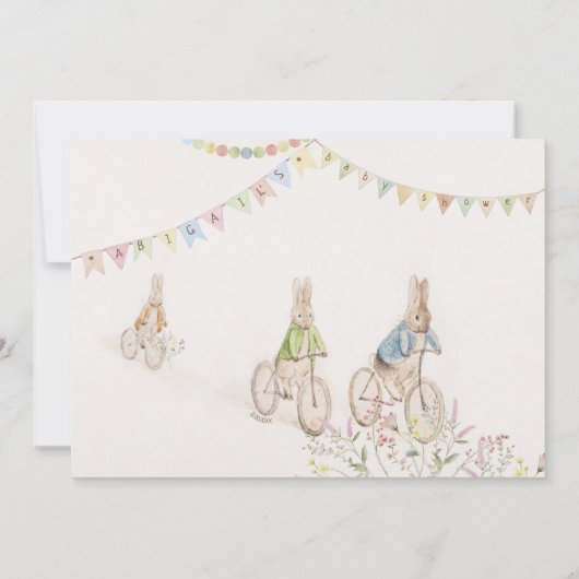 ピーターザラビットバニー男女兼用ブックスベビー サンキューカード (裏面)