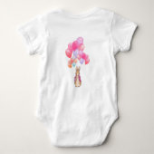 ピーターザラビットピンクジャケットファースト誕生日 ベビーボディスーツ (裏面)