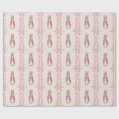 ピーターザラビットピンクジャケットフローラフレーム ラッピングペーパー (フラット)